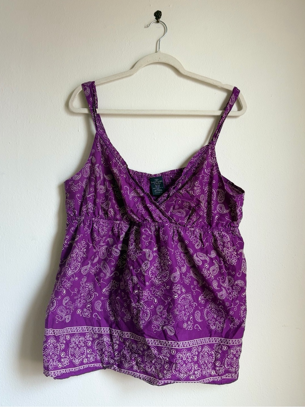 Faded Glory Purple Bandana Print Tank